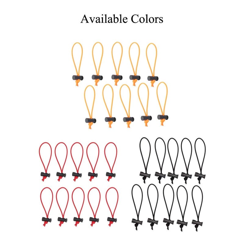 Foto&Tech Multipurpose Extra Thick Elastic Cable Tie and Organizer, Adjustable Cable Strap Toggle Tie, Reusable Tangle Tamer, Cable Management for Cord and Cable (5x 16CM+5x 25CM, Red) - Image 5